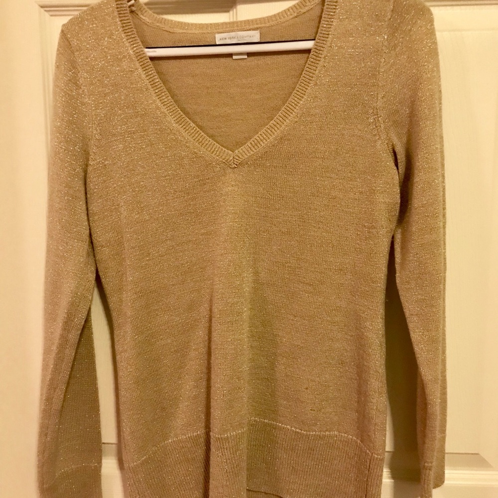 New York & Company gold shimmer sweater